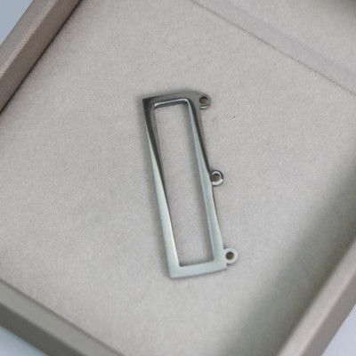 Connector rectangle with three eyelets, surgical steel