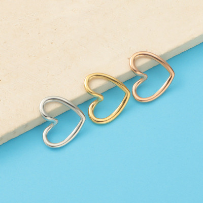 Shaped heart pendant, 3 color options, surgical steel