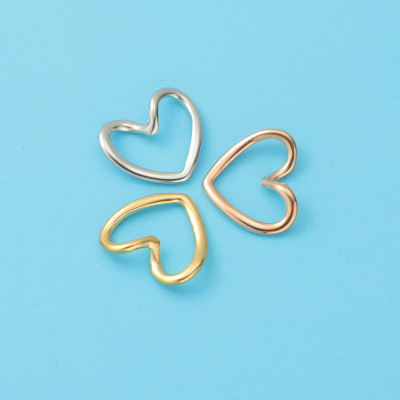 Shaped heart pendant, 3 color options, surgical steel
