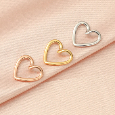 Shaped heart pendant, 3 color options, surgical steel