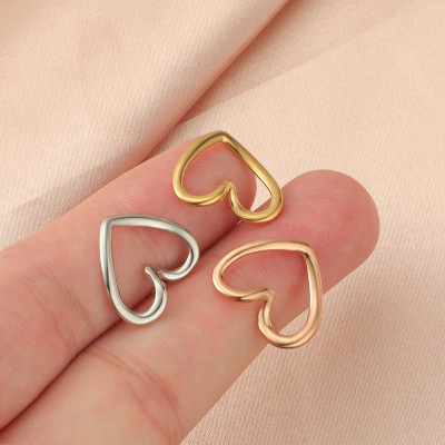 Shaped heart pendant, 3 color options, surgical steel