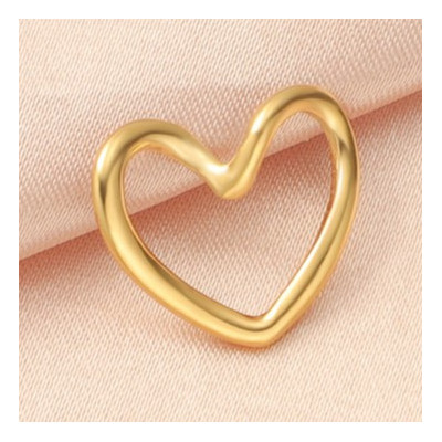 Shaped heart pendant, 3 color options, surgical steel