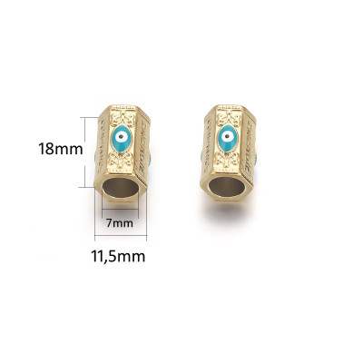 Bead tube in gold galvanization surgical steel