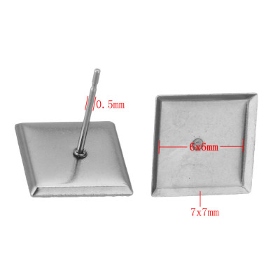 Surgical steel square case 6 x 6mm
