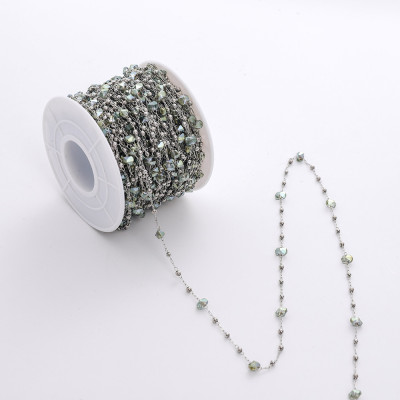 Chain with crystal stones, surgical steel, 4 color options