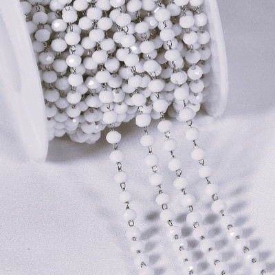 Fine chain with 3.5 mm plastic black balls surgical steel