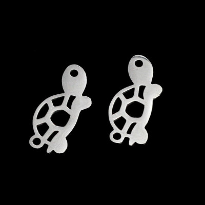 Connector or pendant turtle two color variants surgical steel