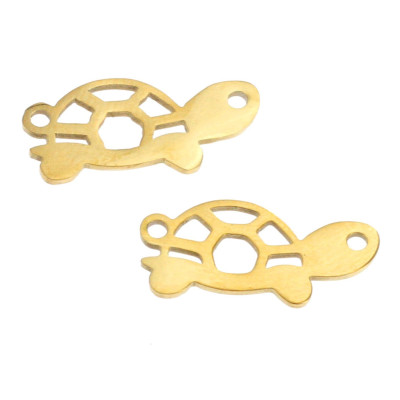 Connector or pendant turtle two color variants surgical steel