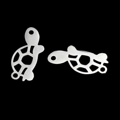 Connector or pendant turtle two color variants surgical steel