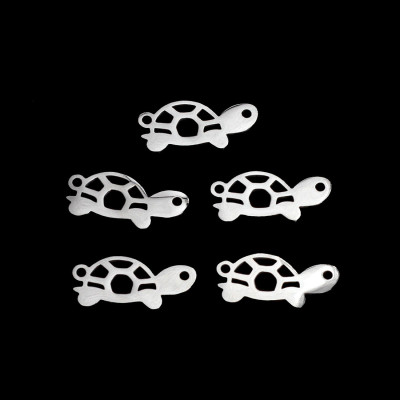 Connector or pendant turtle two color variants surgical steel
