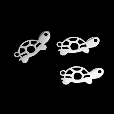 Connector or pendant turtle two color variants surgical steel
