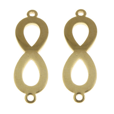 Curved infinity connector surgical steel two color variants