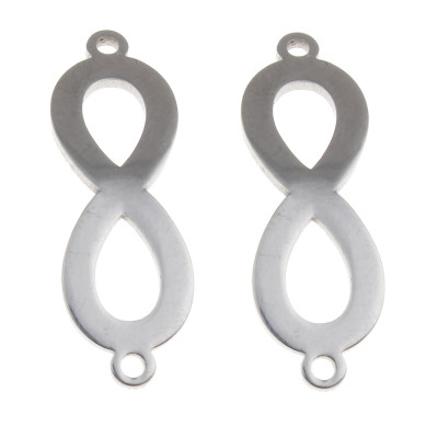 Curved infinity connector surgical steel two color variants