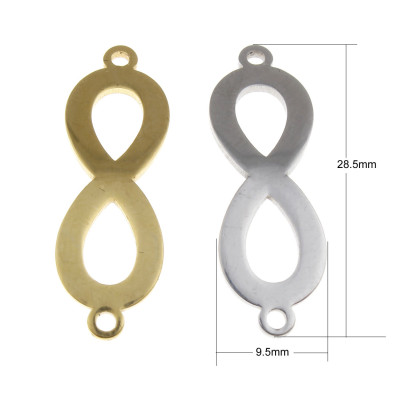 Curved infinity connector surgical steel two color variants