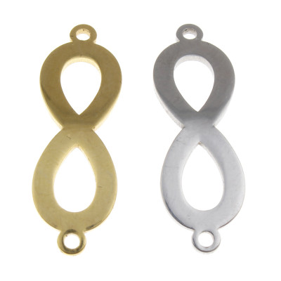 Curved infinity connector surgical steel two color variants