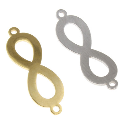 Curved infinity connector surgical steel two color variants