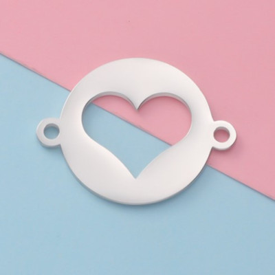 Cut-out heart connector 3 color variants
