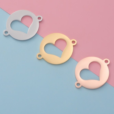 Cut-out heart connector 3 color variants