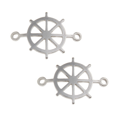 Curved connector rudder 2 color variants surgical steel