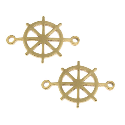 Curved connector rudder 2 color variants surgical steel