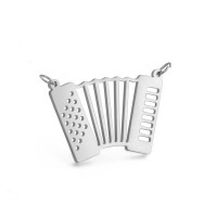 Surgical steel accordion connector or pendant