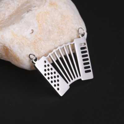 Surgical steel accordion connector or pendant
