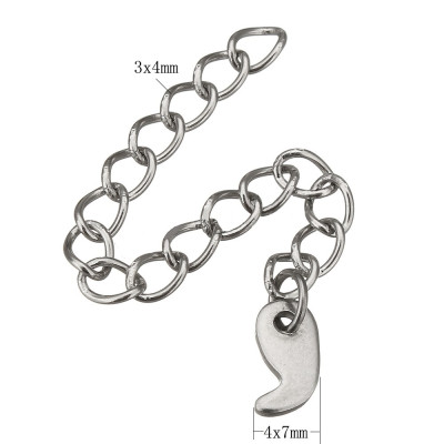Adjusting chain with decorative stainless steel pendant