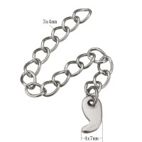 Adjusting chain with decorative ending made of surgical steel