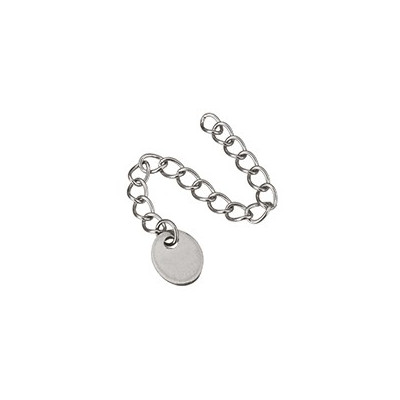 Adjusting chain with decorative patches of surgical steel