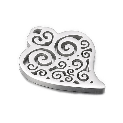 Heart pendant with surgical steel ornament