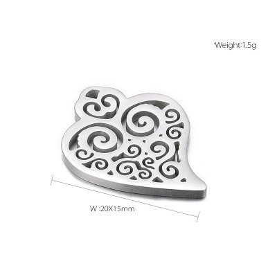 Heart pendant with surgical steel ornament
