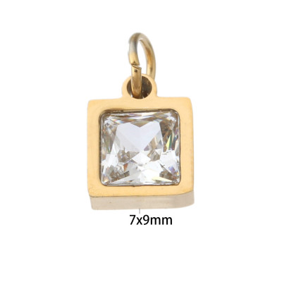 Přívěsek čtverec s kamenem barvy Crystal