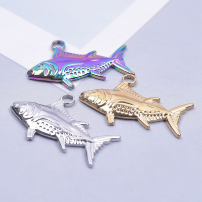 Tuna pendant three color variants surgical steel