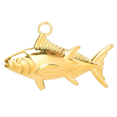 Tuna pendant three color variants surgical steel