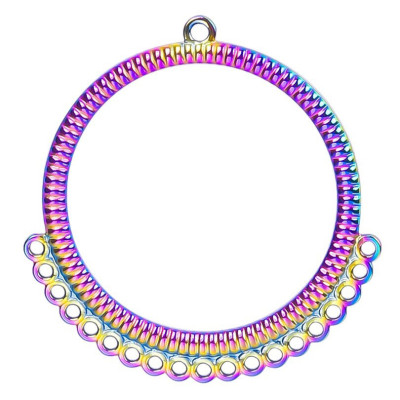 Pendant circle with 19 eyes 3 variants surgical steel