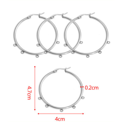 Hoop earrings with 3 eyelets, surgical steel