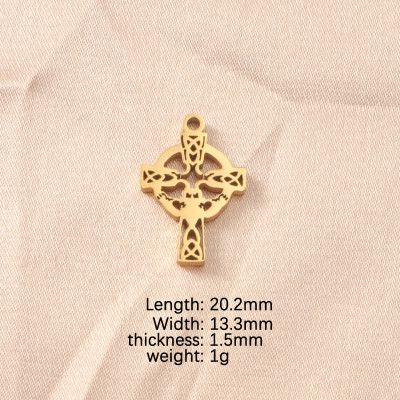 Pendant cross surgical steel three variants