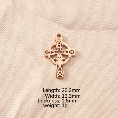 Pendant cross surgical steel three variants