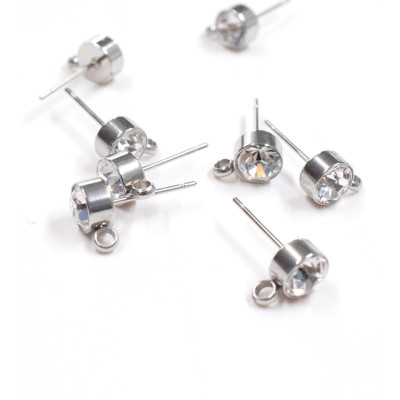 Surgical steel crystal chaton