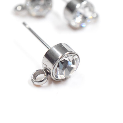 Surgical steel crystal chaton