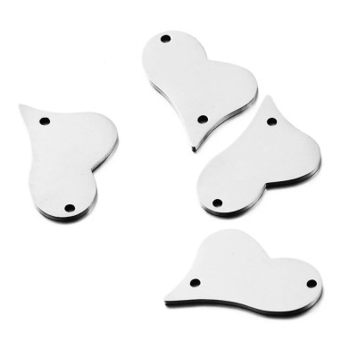 Heart connector two color combinations surgical steel