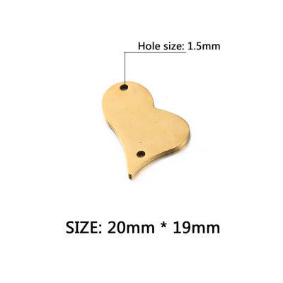 Heart connector two color combinations surgical steel