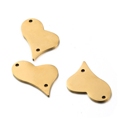 Heart connector two color combinations surgical steel