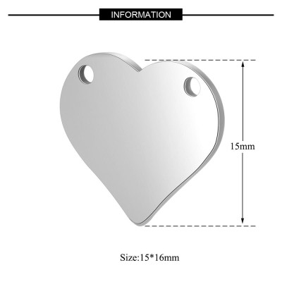 Heart connector LARGER surgical steel
