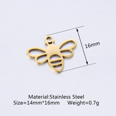 Pendant bee surgical steel two color variants