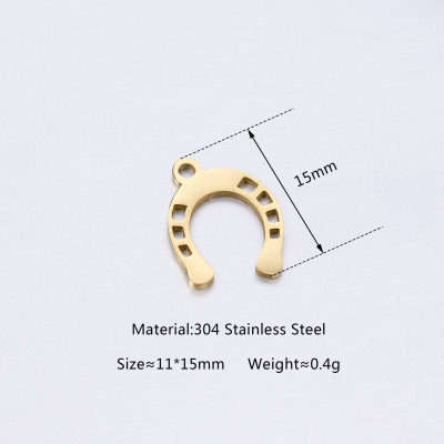 Horseshoe pendant, surgical steel, two color variants