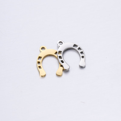 Horseshoe pendant, surgical steel, two color variants