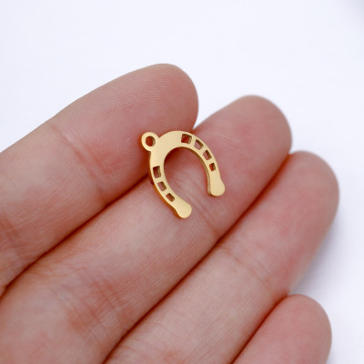 Horseshoe pendant, surgical steel, two color variants