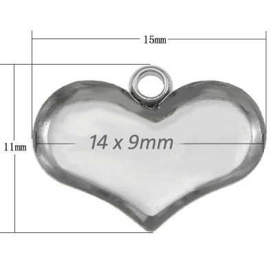 Heart bed, 14 x 9mm, surgical steel