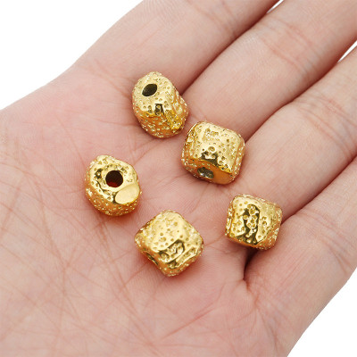 Irregular bead surgical steel gold electroplating